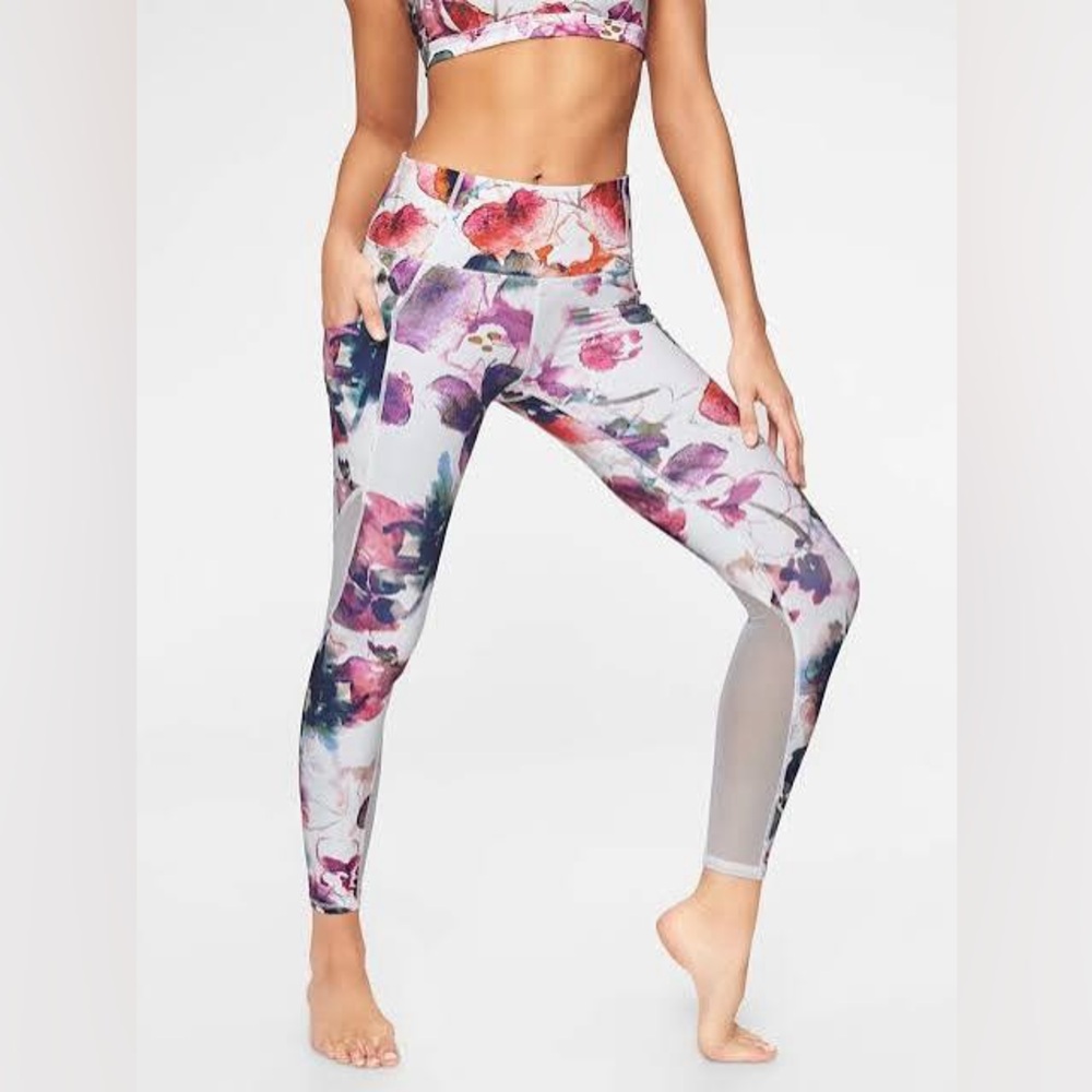Athleta Floral Mudra 7/8 Tight